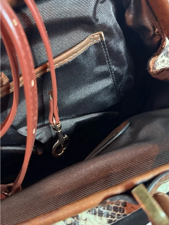 Jessica Simpson Python-Print Satchel - Picture 9 of 9